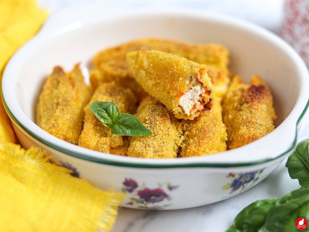 La Mozzarella In Carrozza - Fiori di zucca croccanti al forno