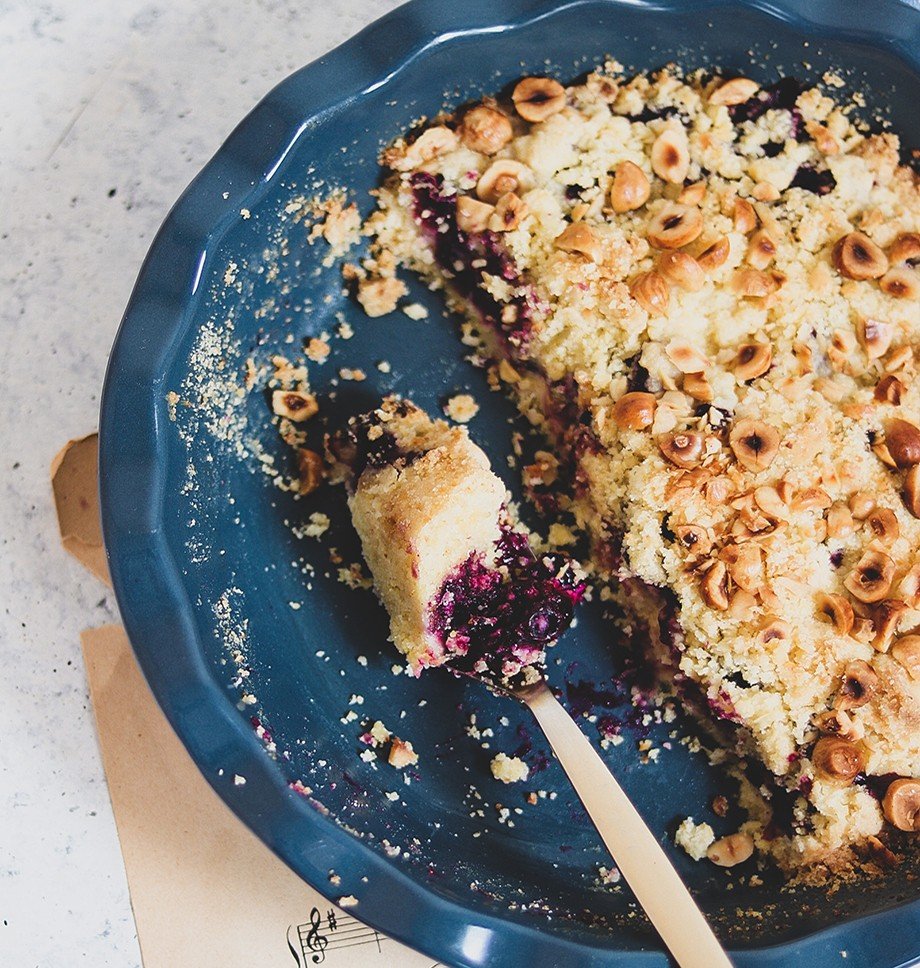 Crumble ai mirtilli, un dolce perfetto di fine estate